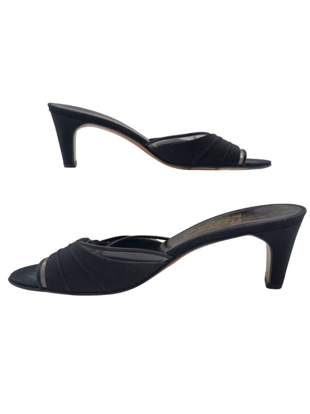 Vintage Salvatore Ferragamo Womens 8.5B Black Leather Dress Heels Shoes Italy - Picture 12 of 12